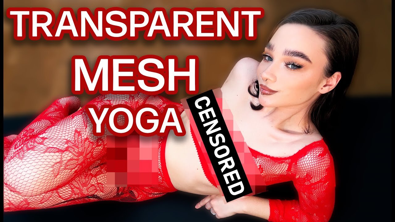 [4K] TRANSPARENT MESH YOGA – RED OUTFIT FLOW WITH GRACE | BlackMonro Yoga