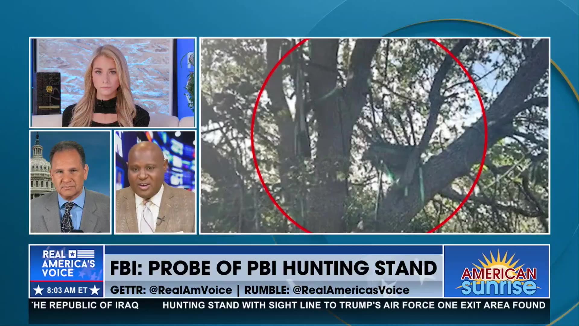HUNTING STAND WITH SIGHT LINE TO TRUMPS AF1 EXIT AREA