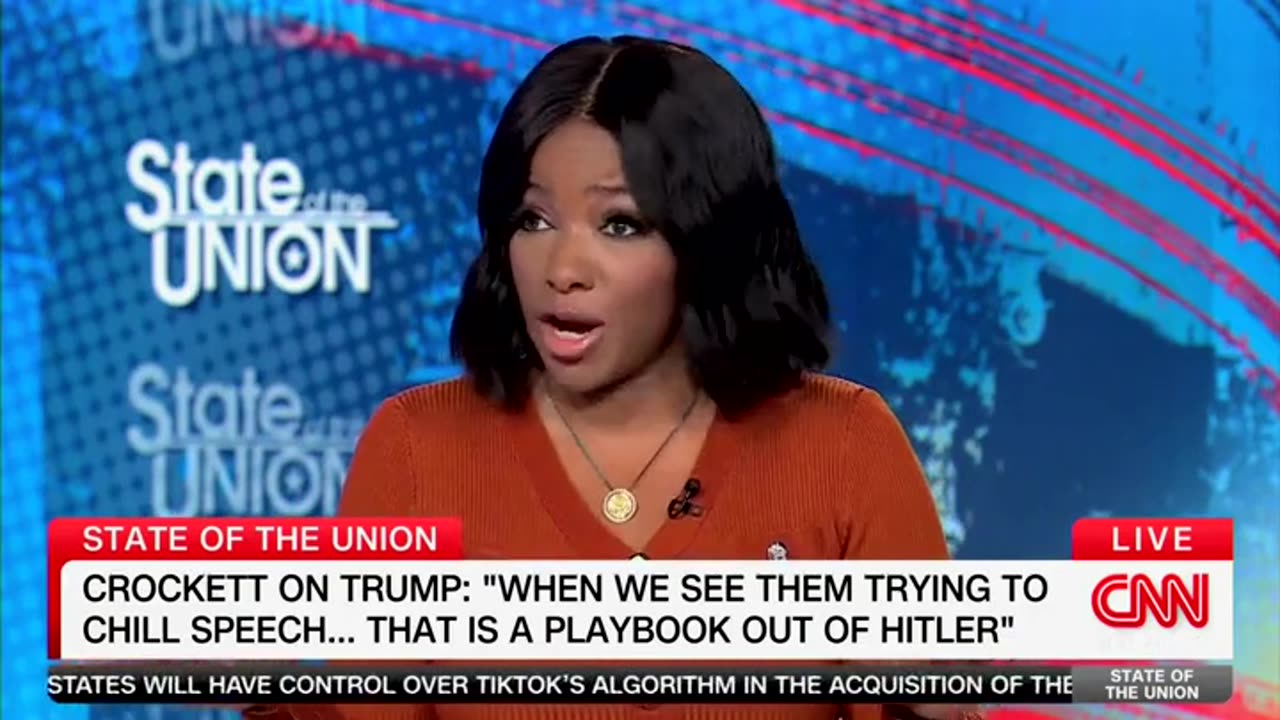 Dana Bash Confronts Crockett On Her Heated Rhetoric — She Says Trump Using Hitlers Playbook