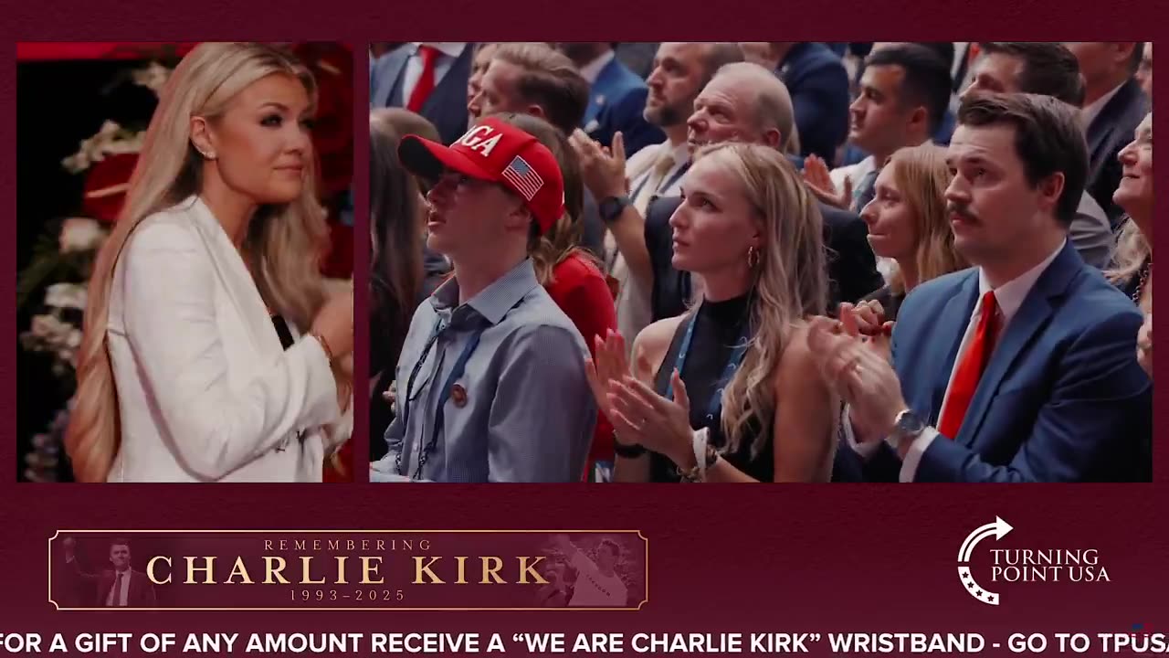 Erika Kirk Exits Her Husbands Memorial Service To A Standing Ovation