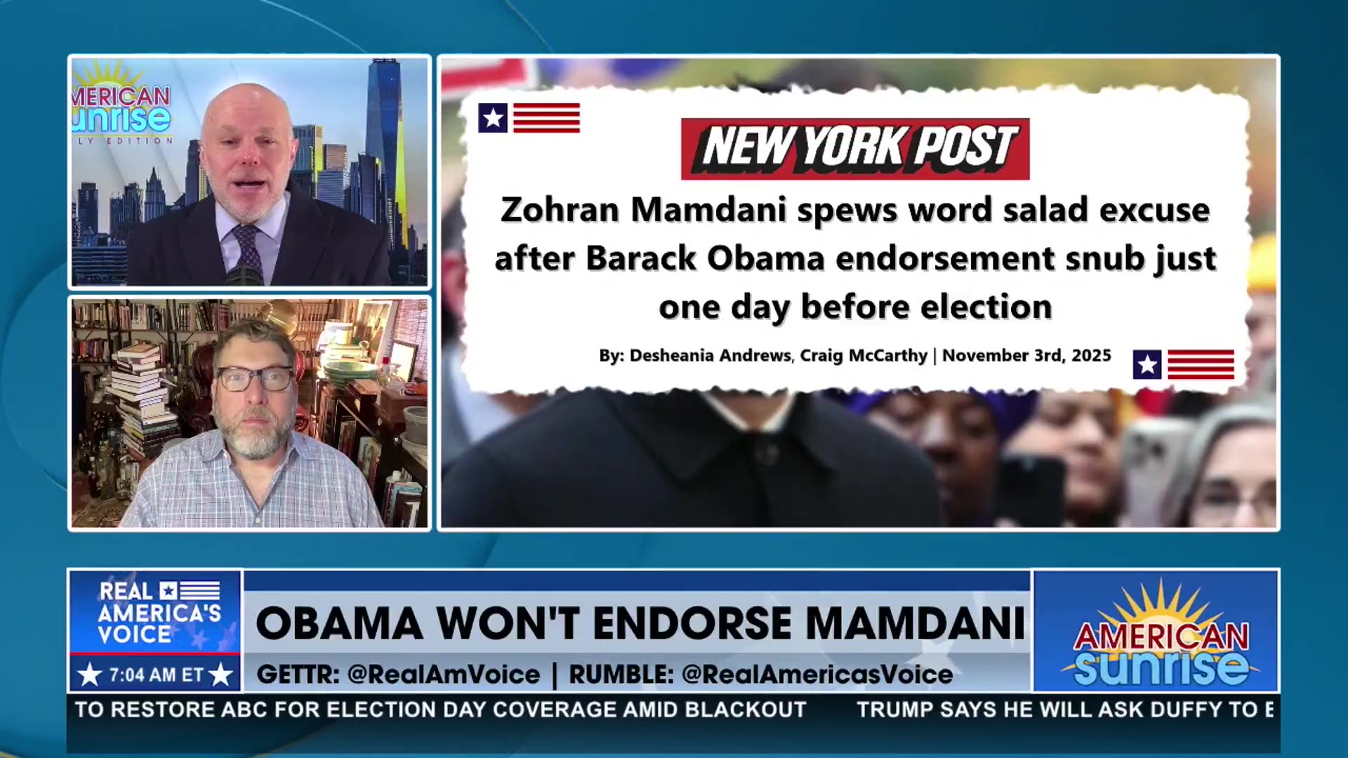 OBAMA WONT ENDORSE MAMDANI