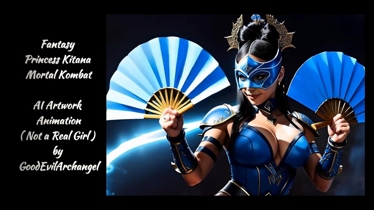 Fantasy Princess Kitana Animation | GoodEvilArchangels AI Art Coding | Mortal Kombat