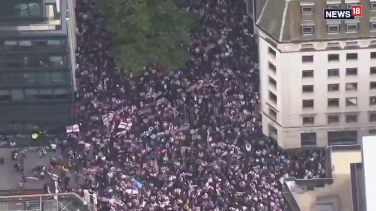 It Takes Nearly 3 Minutes to Fly a Drone Over the Massive Protest in London