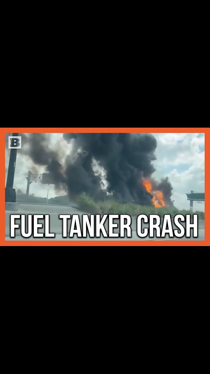 Fire Rages After Fuel Tanker Crashes Into Transit Bus