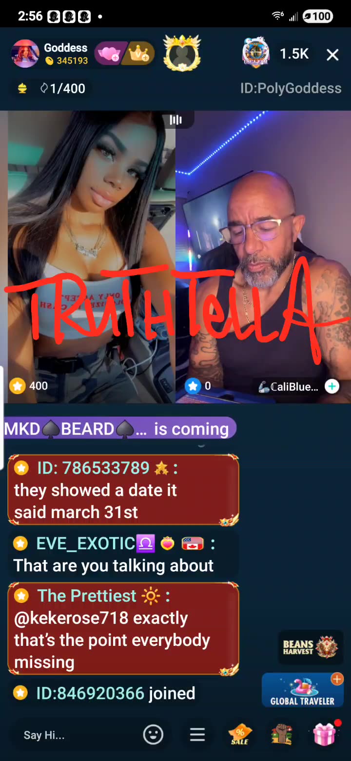 POLYGODDESS 3RD SHIFT LINES WITH CALI BLUE SAYS POLYGOD LYING ABOUT TEXTS
