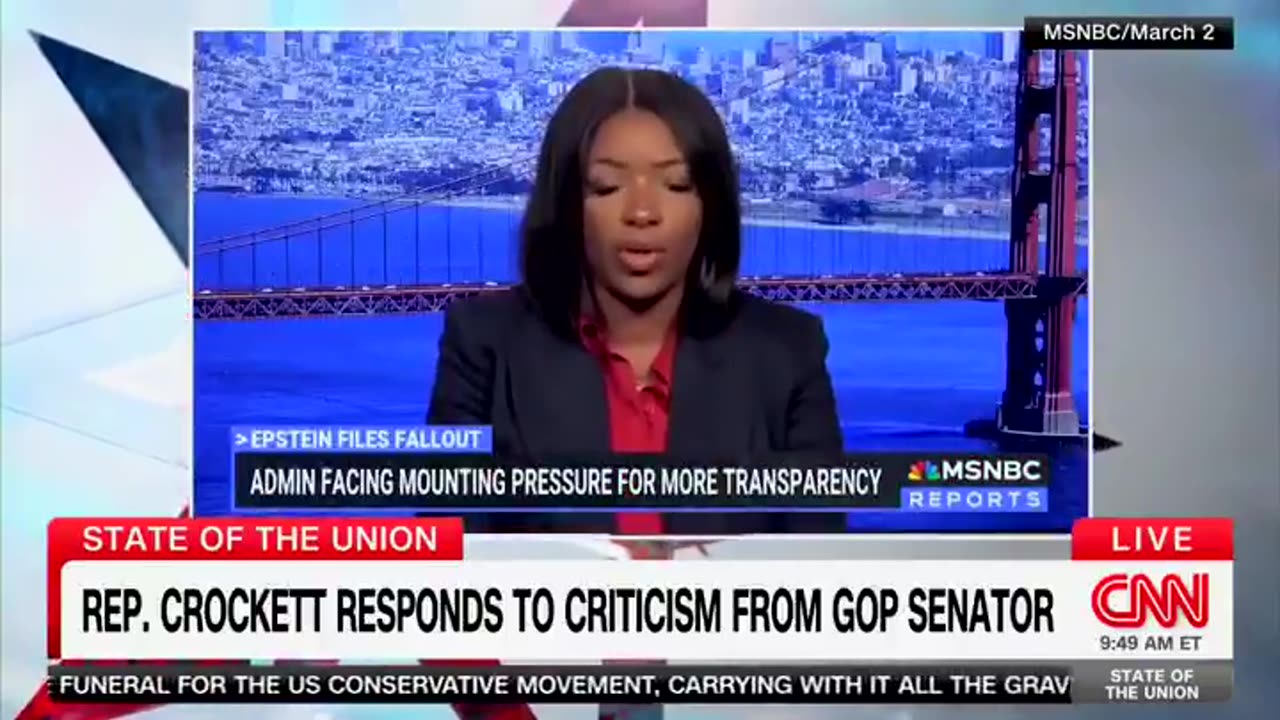 CNNs Dana Bash *CONFRONTS* Jasmine Crockett with clips of her inciting rhetoric