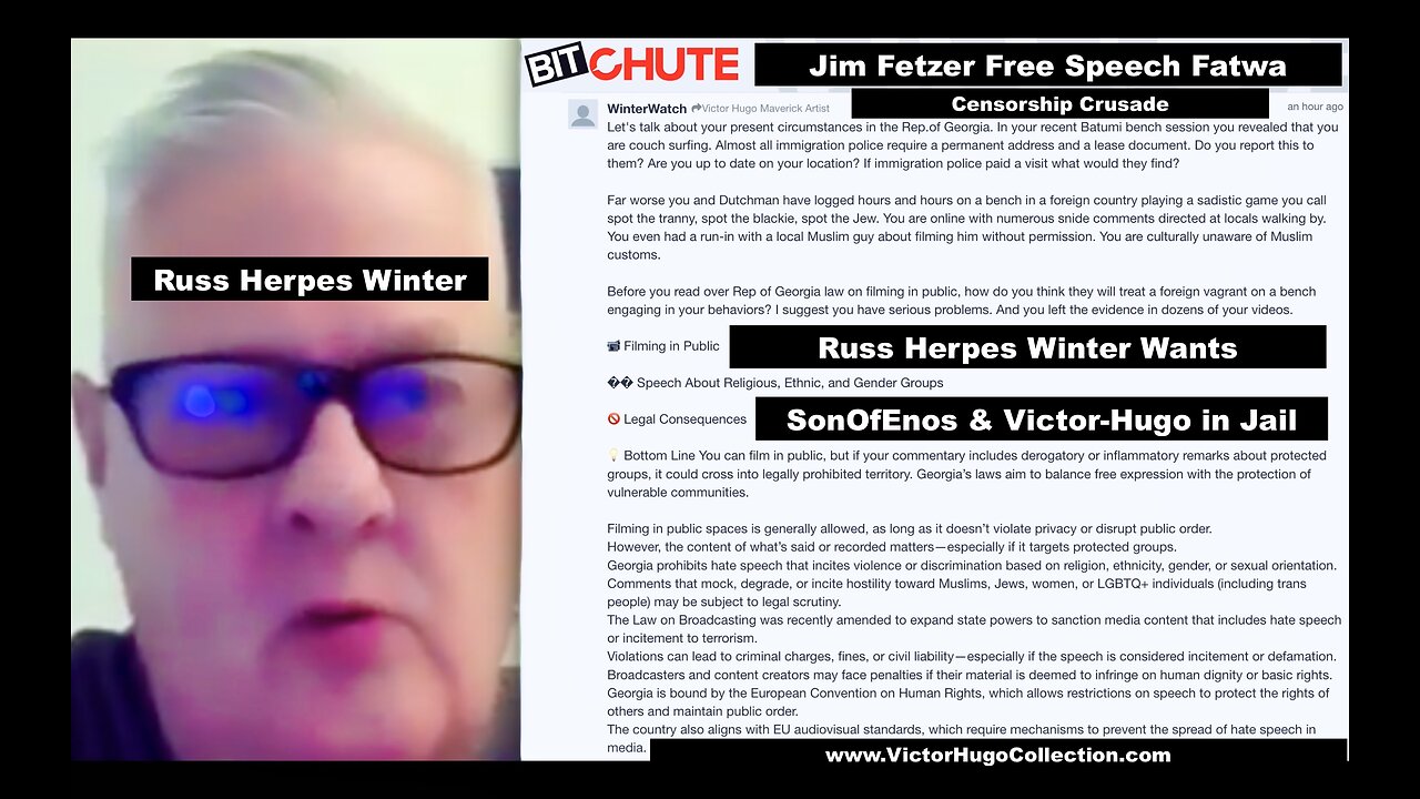 SonOfEnos Arrest Inspires Herpes Russ Winter To Join Jim Fetzer Free Speech Fatwa Censorship Crusade