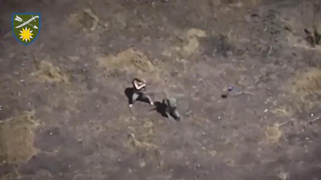 Russian Soldier Destroys Enemy Drone by Throwing his AK-74 at it, after emptying his mag (2022?)