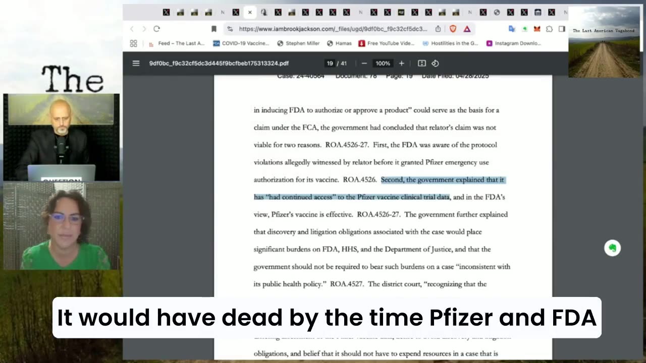 Pfizer Whistleblower Brook Jackson: Trumps DOJ dismissed her lawsuit against Pfizer