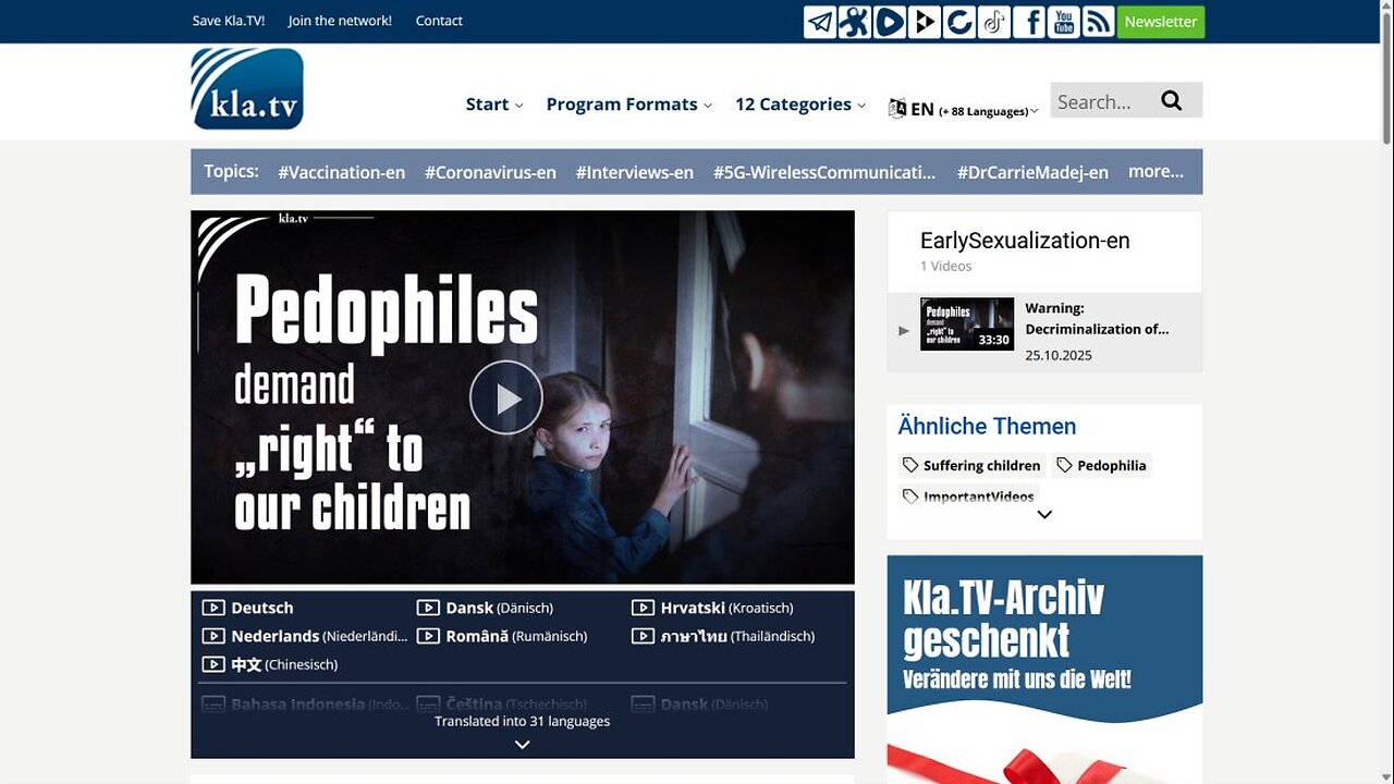 www.kla.tv Warning! WHO and UN Planned Decriminalization of Pedophilia Ongoing!