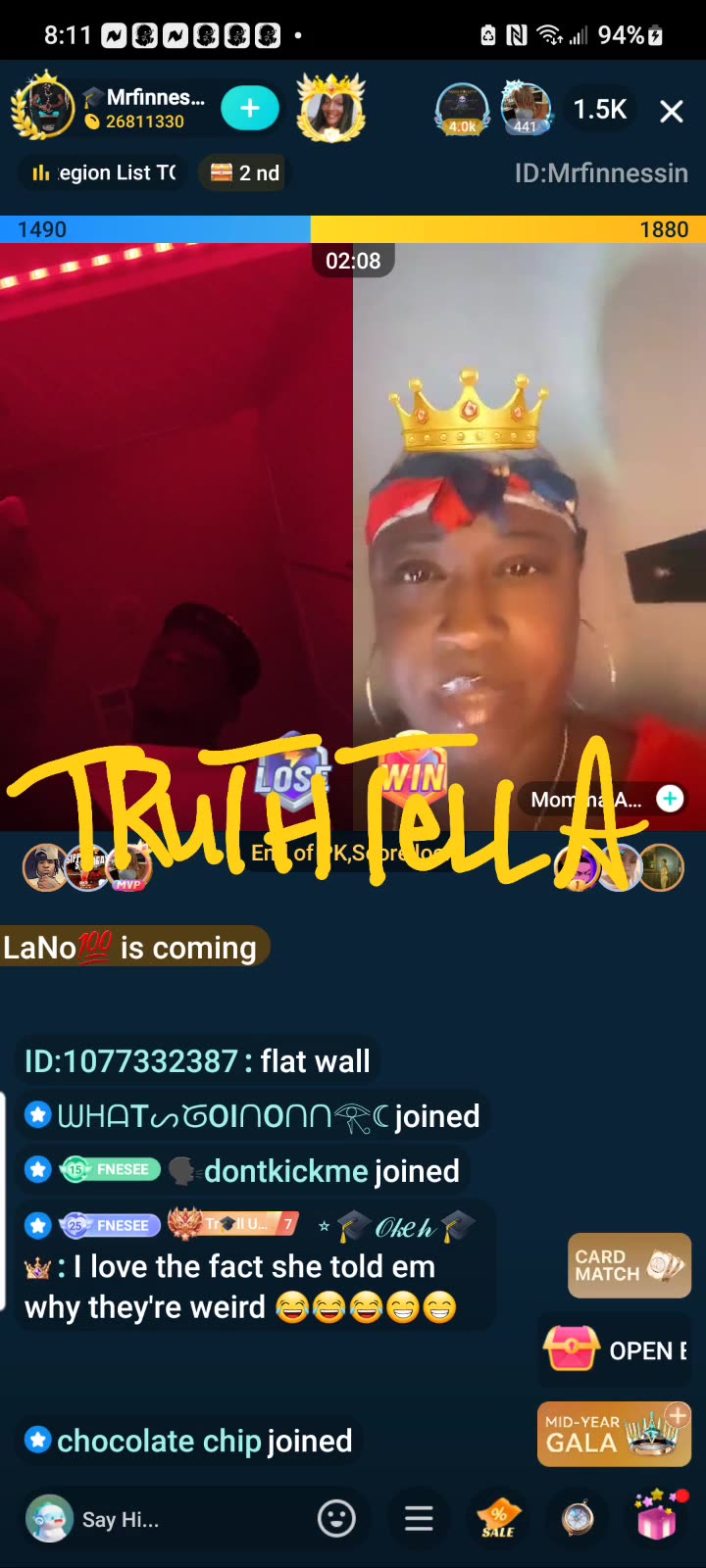 FINESSE LINED UP WITH MOMMA ACE