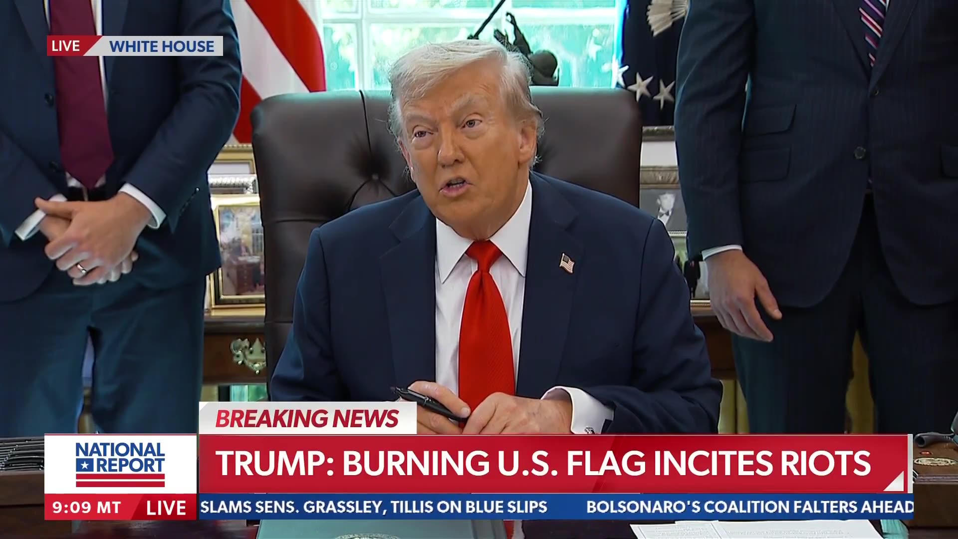 🚩 One year in jail for those who burn the American Flag: President Trump