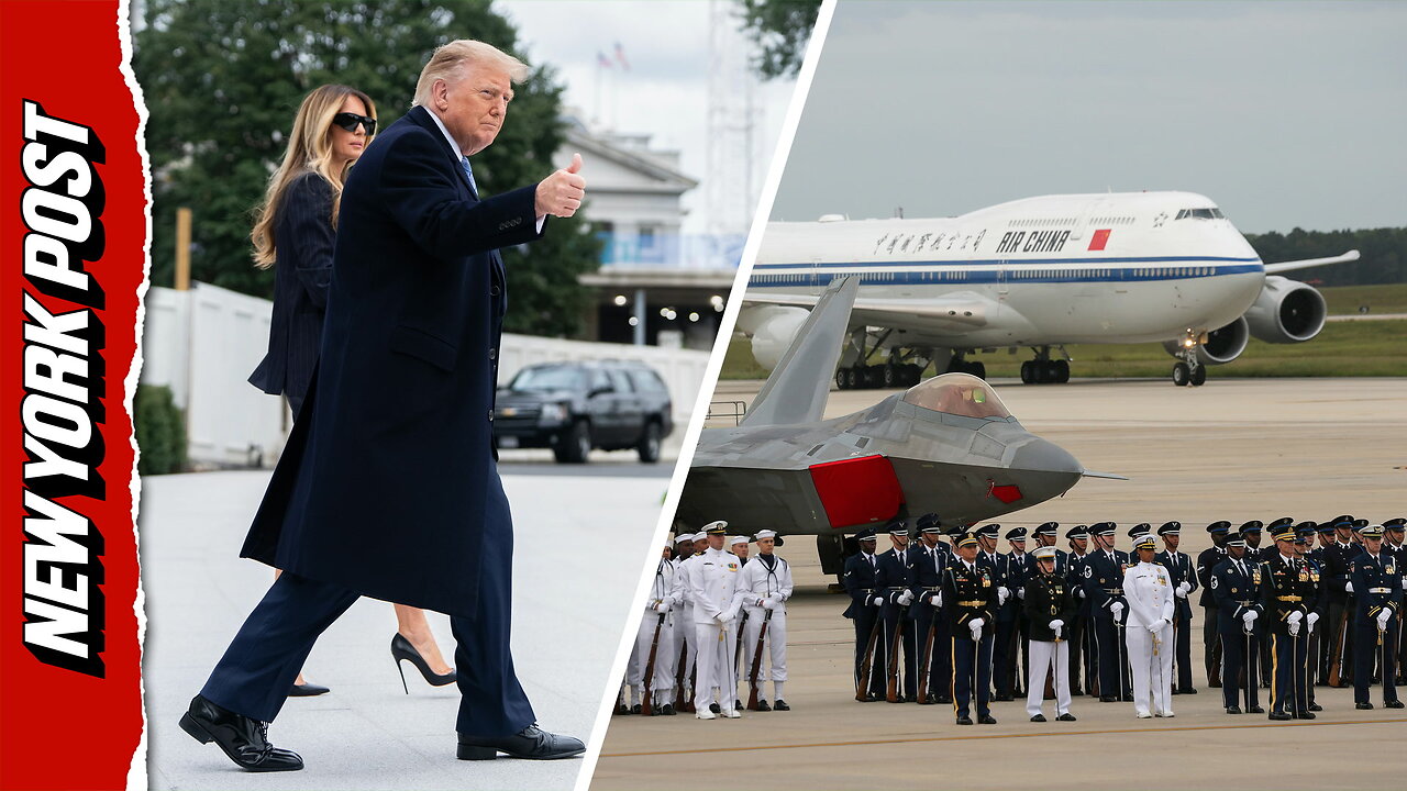Trump, Melania leave White House to welcome China's Xi Jinping at Joint Base Andrews thumbnail