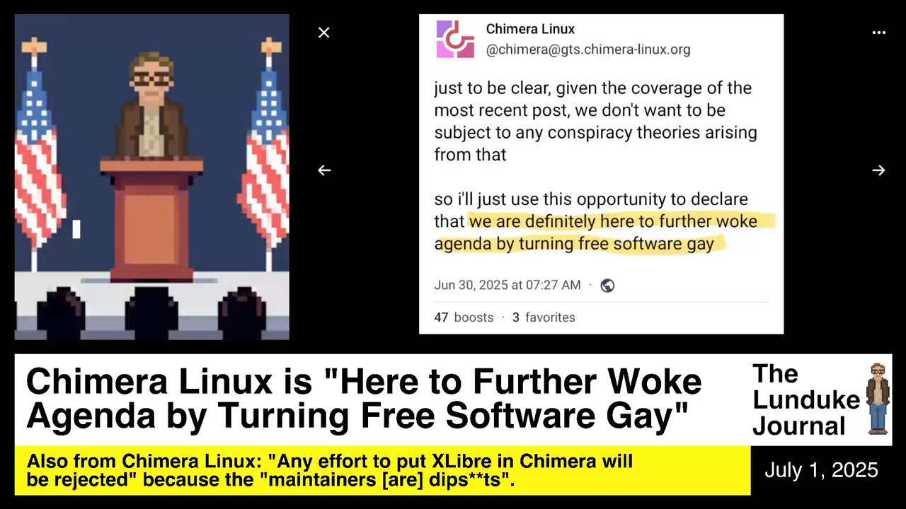 Chimera Linux is Here to Further Woke Agenda by Turning Free Software Gay
