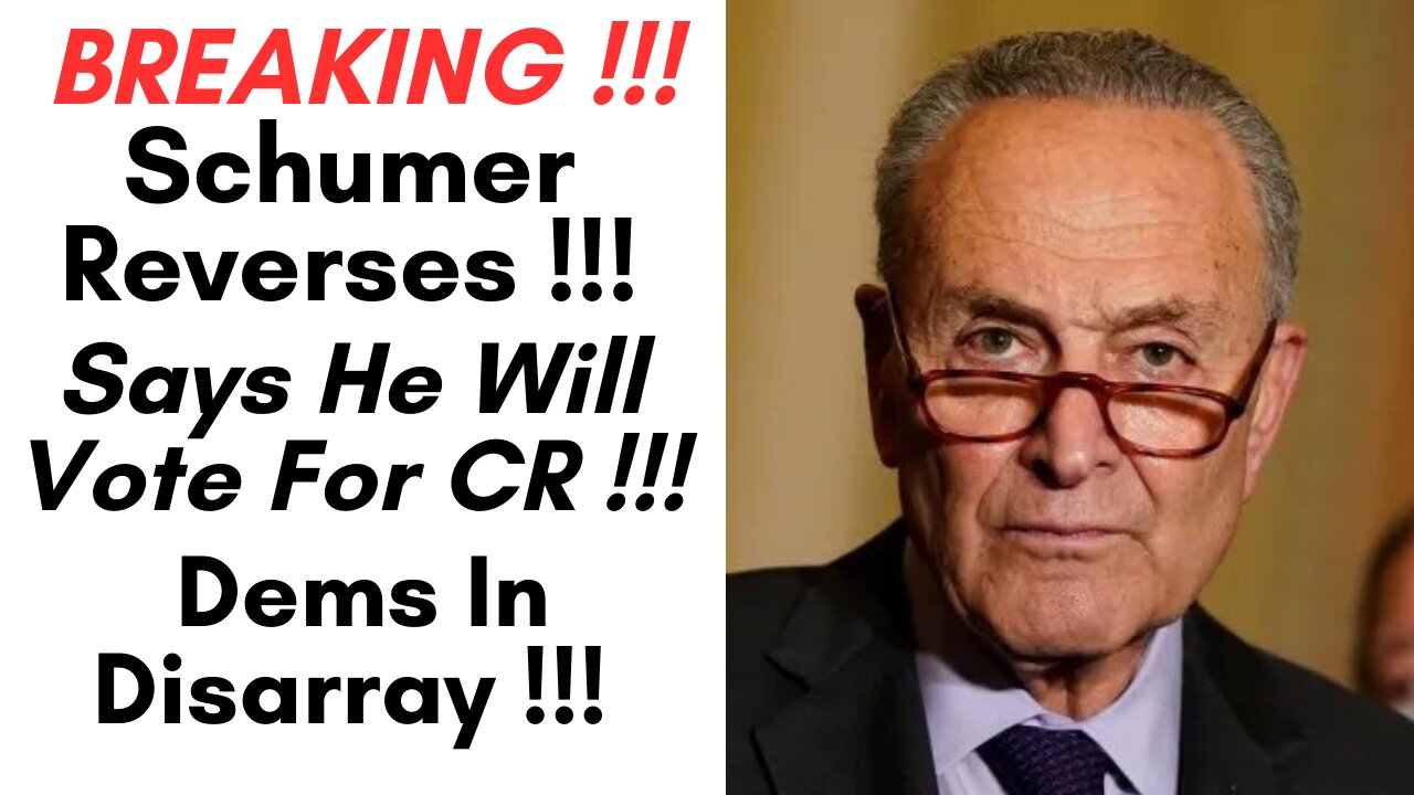 Breaking !!! Schumer Reverses & Says He Will Vote For Funding Bill !!!