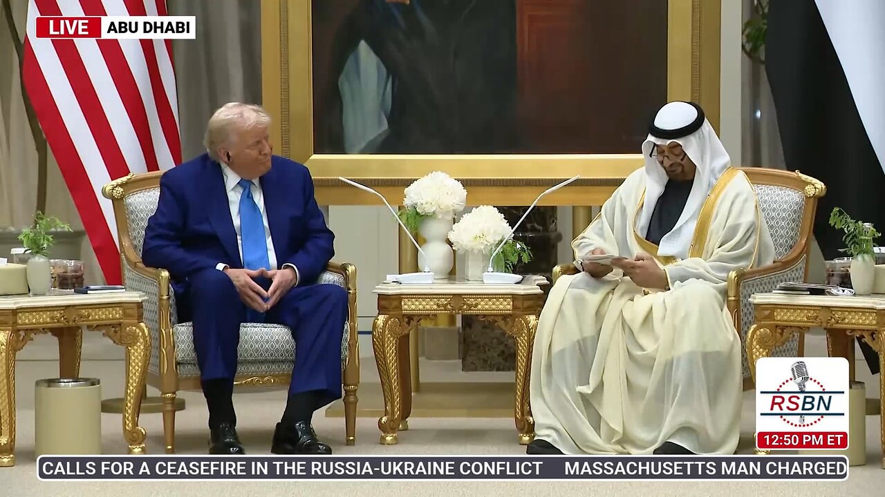 WATCH: President Trump Talks with the U.A.E. President at the Presidential Palace - 5/15/25