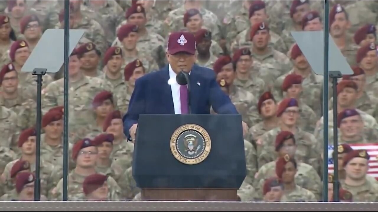 TRUMP❤️🇺🇸🥇🪽🕺🎊DELIVERS REMARKABLE SPEECH🤍🇺🇸🏅🪽AT FORT BRAGG🇺🇸💙🏅🪽🏣👨🚀💫
