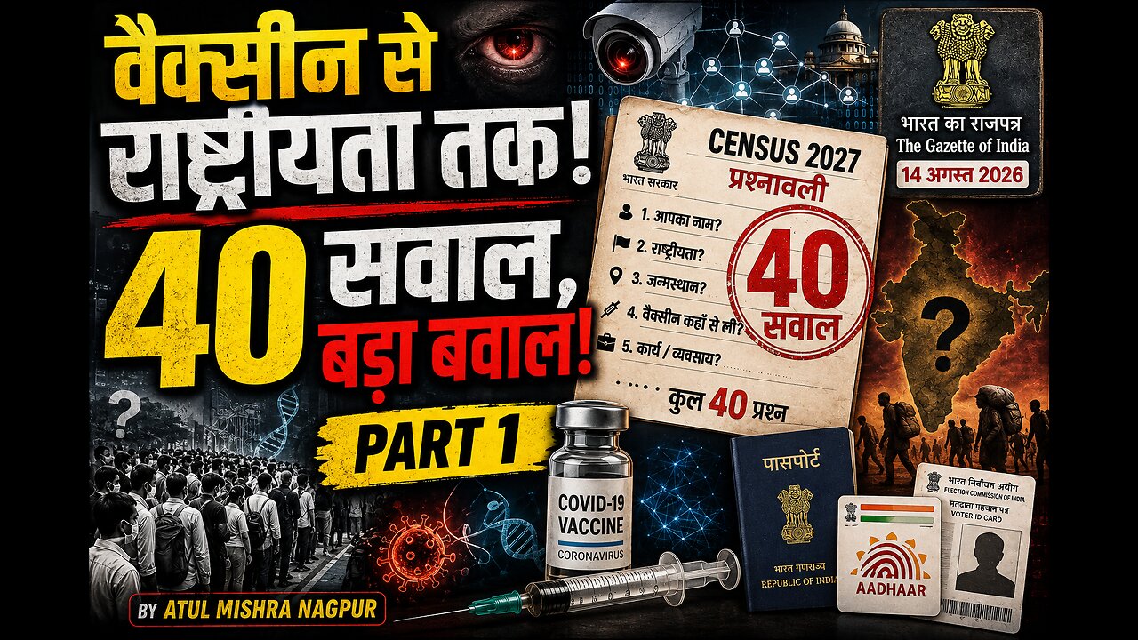 जनगणना 2027 या डेटा कलेक्शन? | वैक्सीन से राष्ट्रीयता तक 40 सवाल | PART 1 | Atul Mishra Nagpur