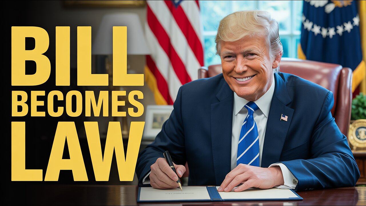 The President Trump signs Congressional Bill