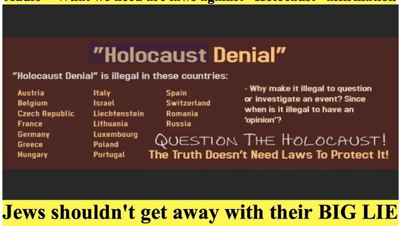What we need are laws against holocaust affirmation