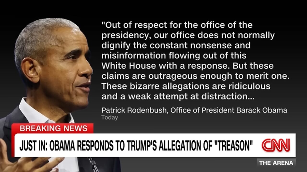 Obama responds to Trumps allegation of treason