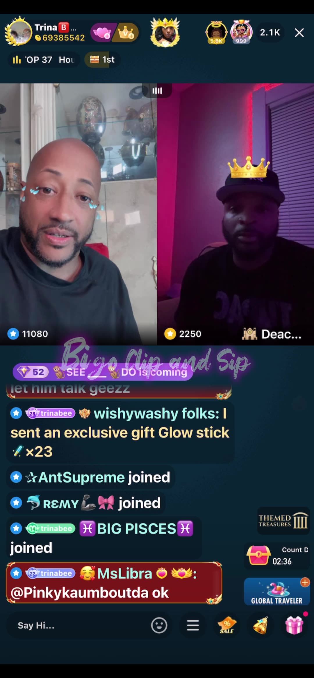TrinaB lines the brother n talks about TomiKay vs DollaBill auntie 5/7/25 #bigoclipandsip