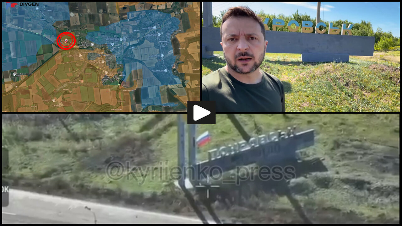 Pokrovsk: The Russian flag flies at the entrance to the city