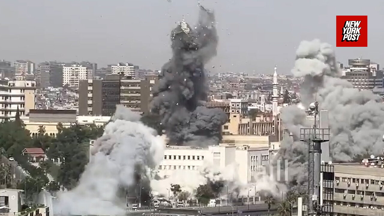 IDF launches massive strike on the Syrian regimes military headquarters in heart of Damascus