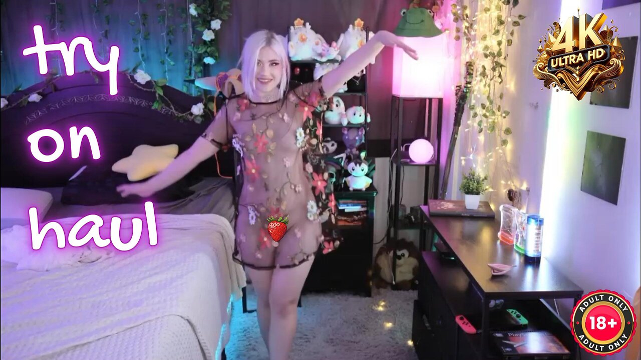Sexy Lingerie Transparent Flowery Sheer See Through Long Dress [ 4K ]