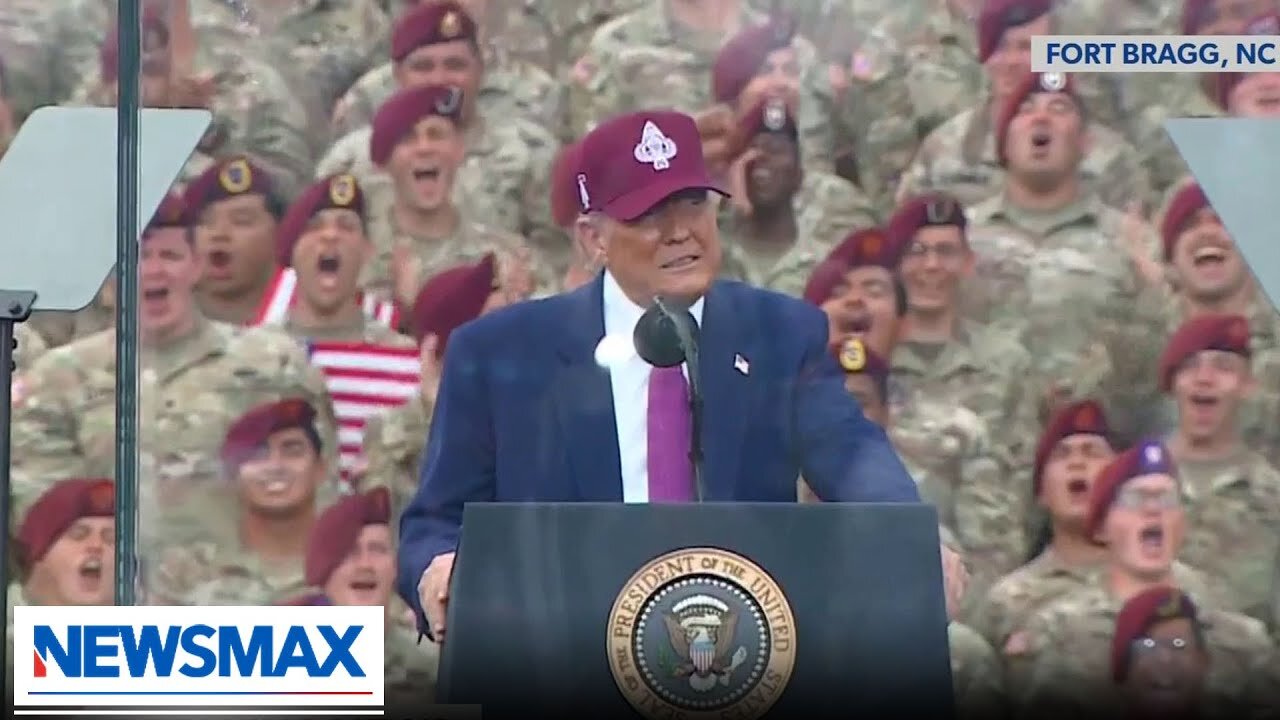 Trump at Fort Bragg: I will stop invasion of our country
