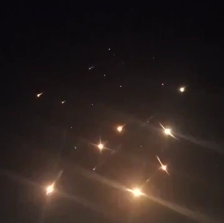 Missiles from Iran pour down on Israel.