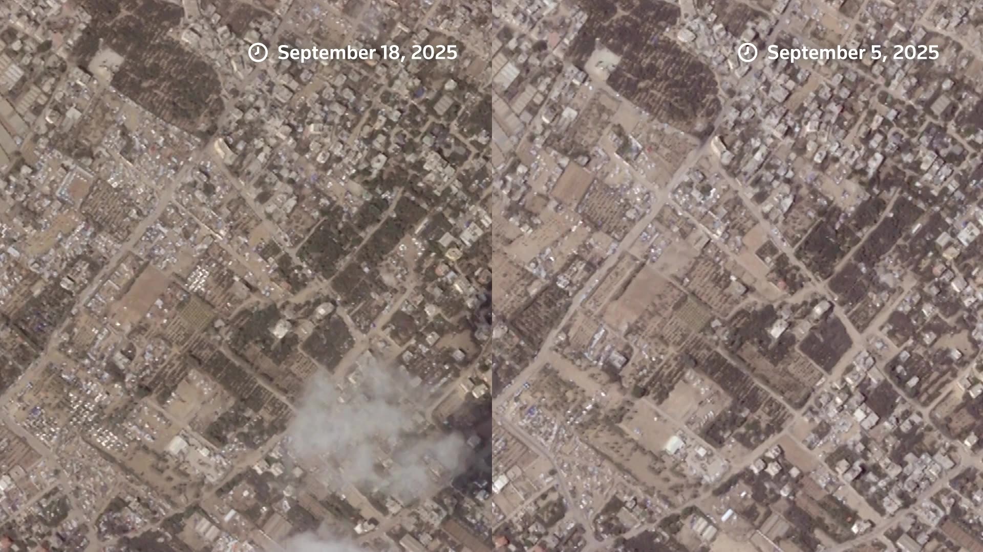 Satellite imagery shows crowds on road, new tents in southern Gaza