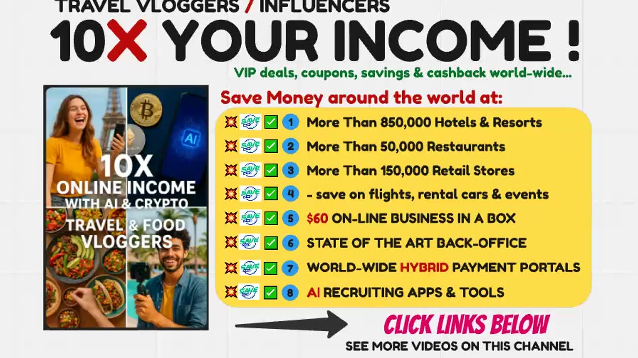 SAVE CLUB - TRAVEL & FOOD VLOGGERS USE AI & CRYPTO MODELS TO 10X THEIR INCOME - TOP TEAM ROB BUSER