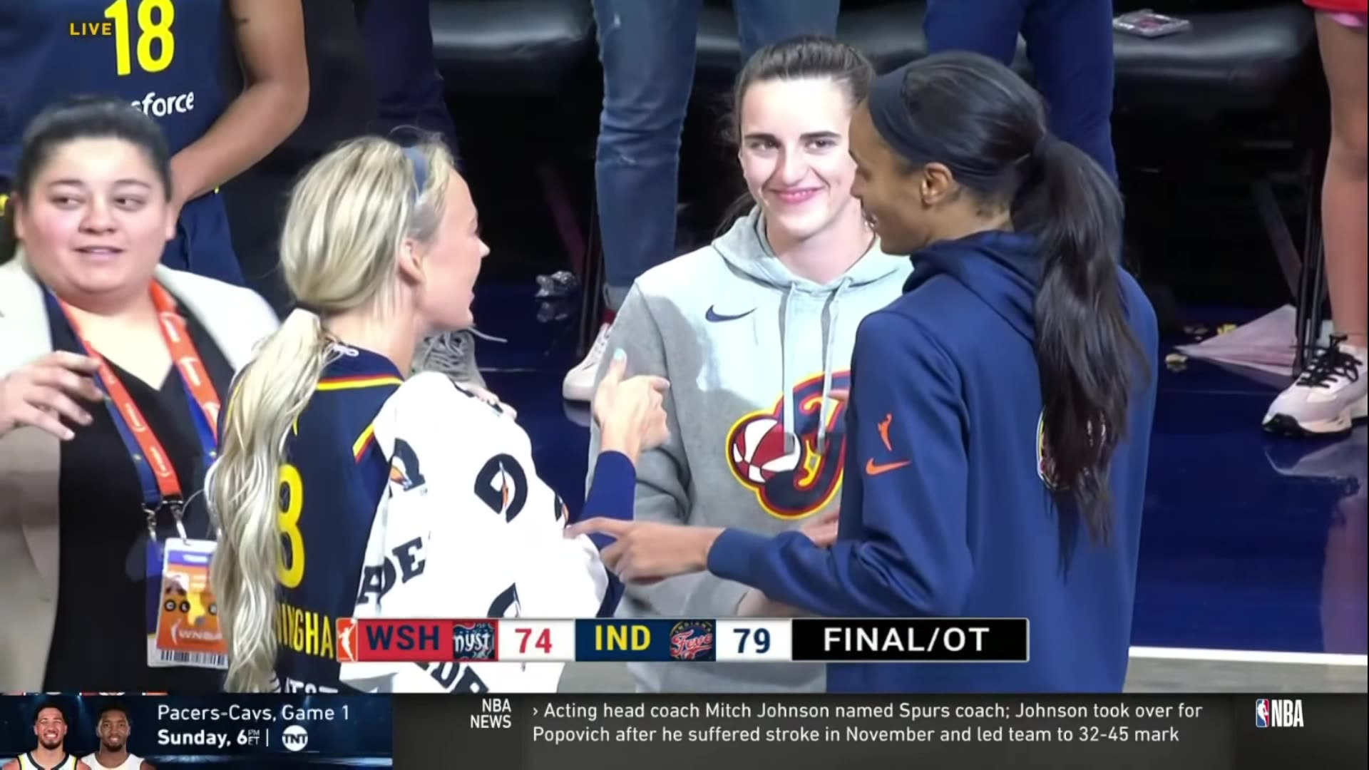 Indiana Fever after win | Caitlin Clark, Sophie Cunningham, Aliyah Boston | WNBA womens basketball