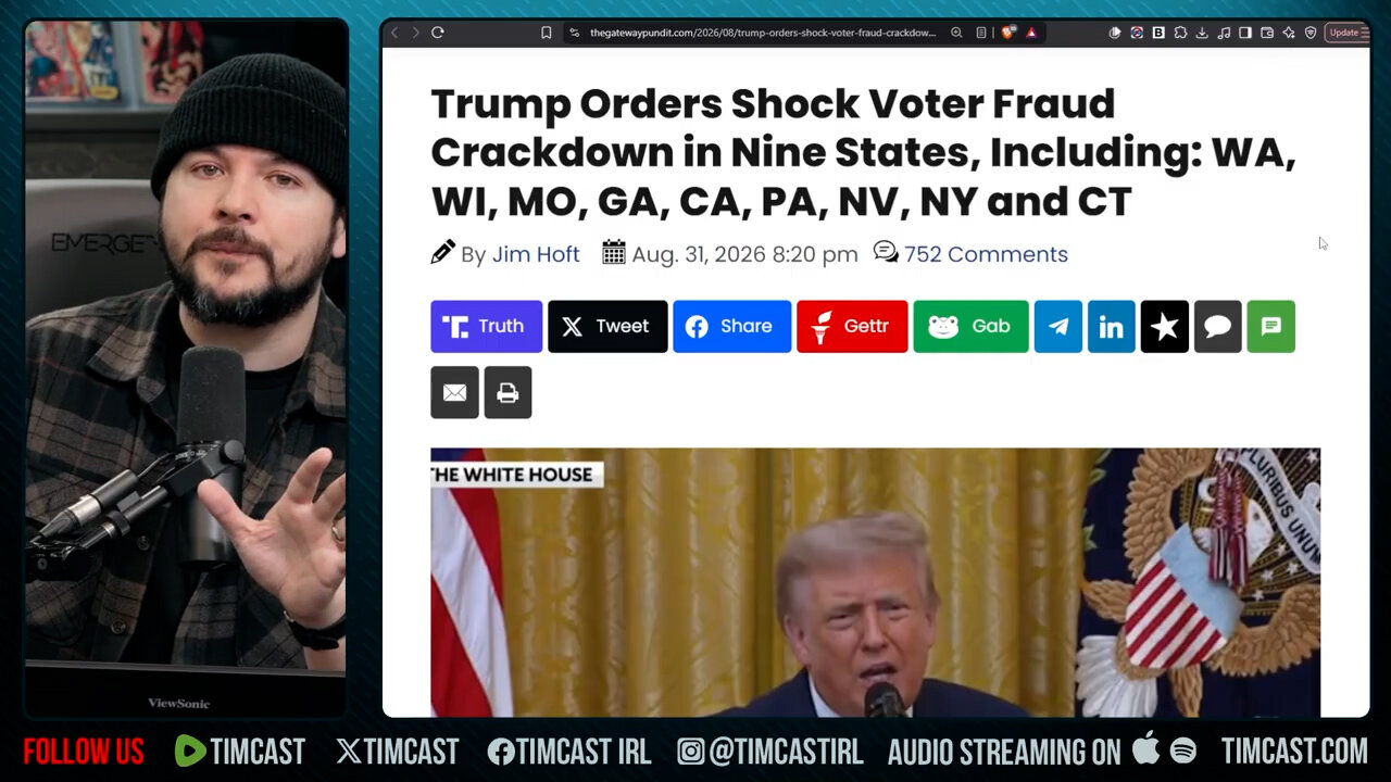 Trump DECLARES WAR On Voter Fraud In Democrat States | Tim Pool thumbnail