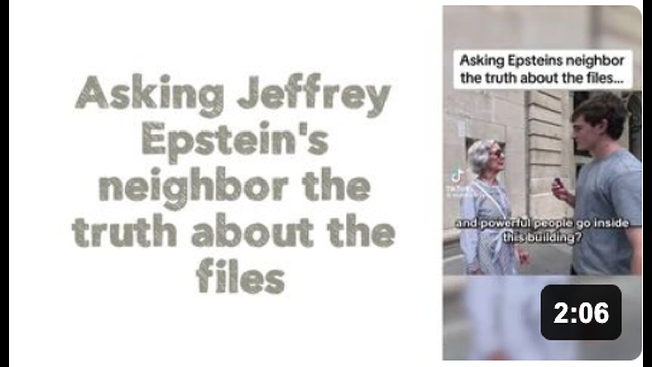 Asking Jeffrey Epsteins neighbor the truth about the files