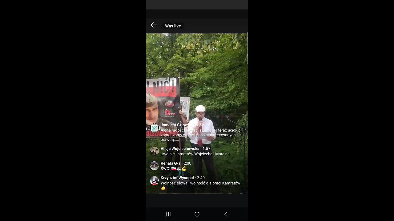 in polish protest (Miroslaw Rostanowski): free political prisoners Wojciech Olszanski