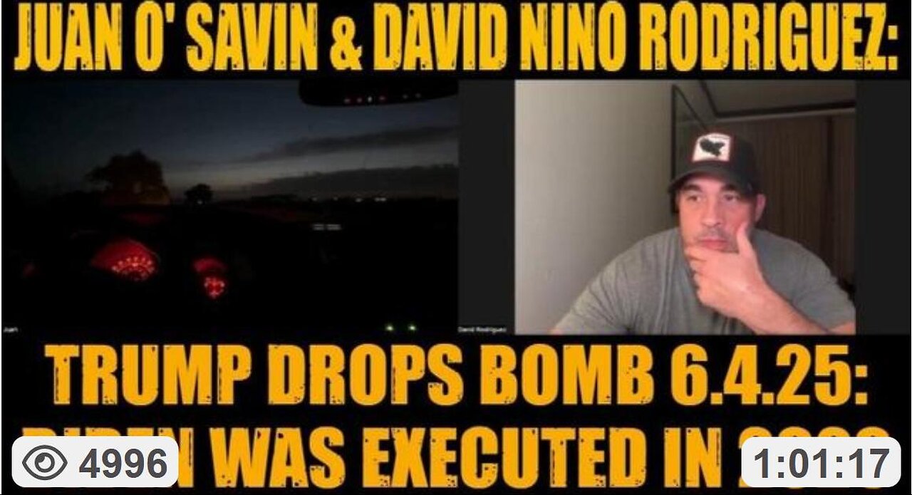 Juan O Savin & David Nino Rodriguez: Trump Drops Bomb: Biden Was Executed In 2020 (6.4.25)