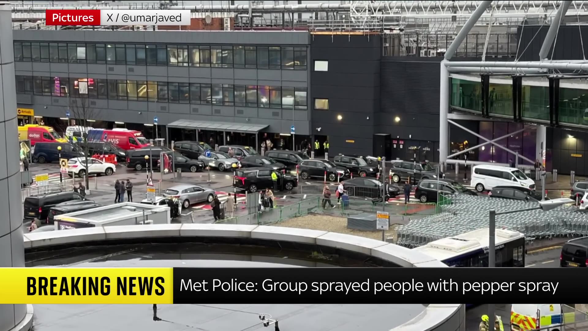Search for suspects after pepper spray incident at Heathrow Airport