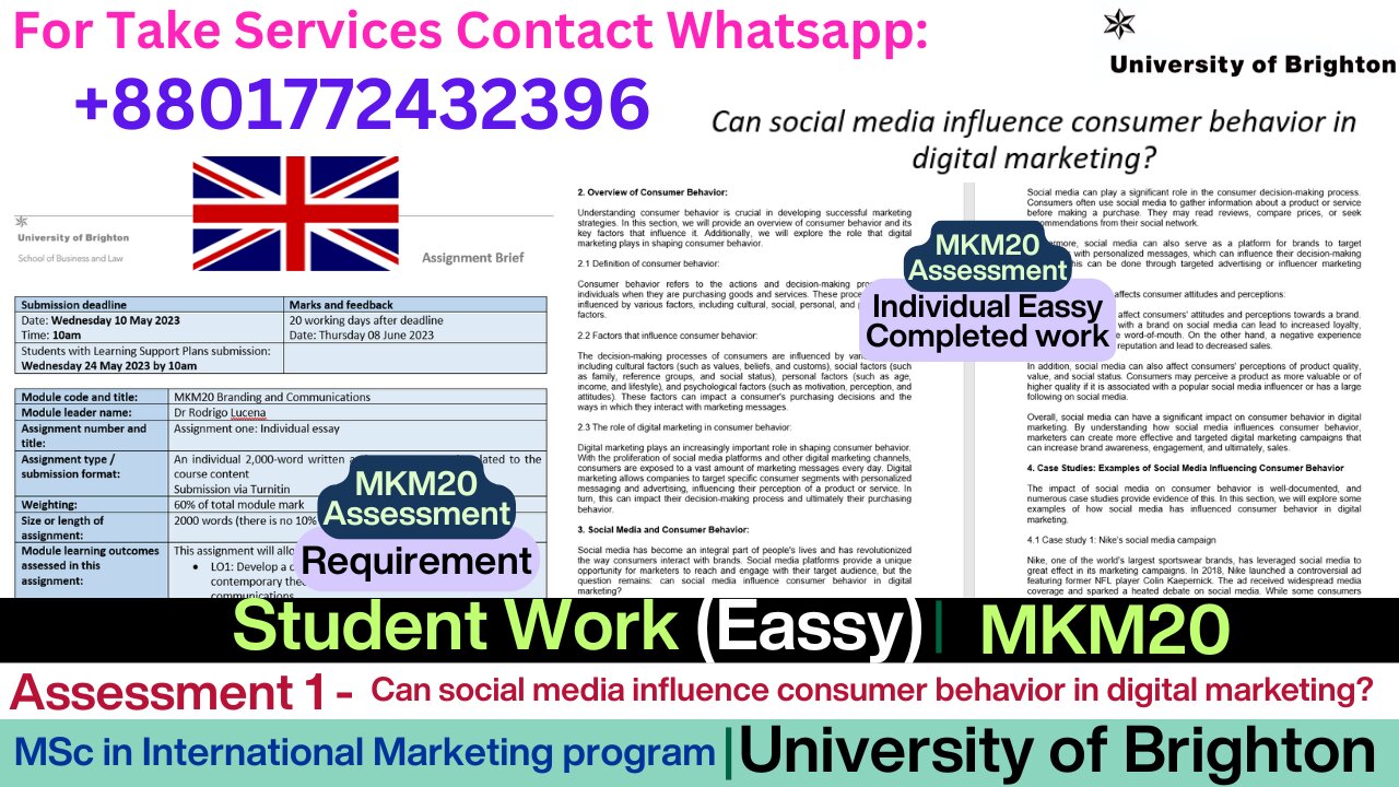 Client Work (Essay) | MKM20 Social Media’s Role in Consumer Behavior | University of Brighton