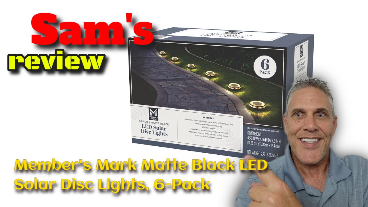 #Review Members Mark Matte Black LED Solar Disc Lights, 6-Pack