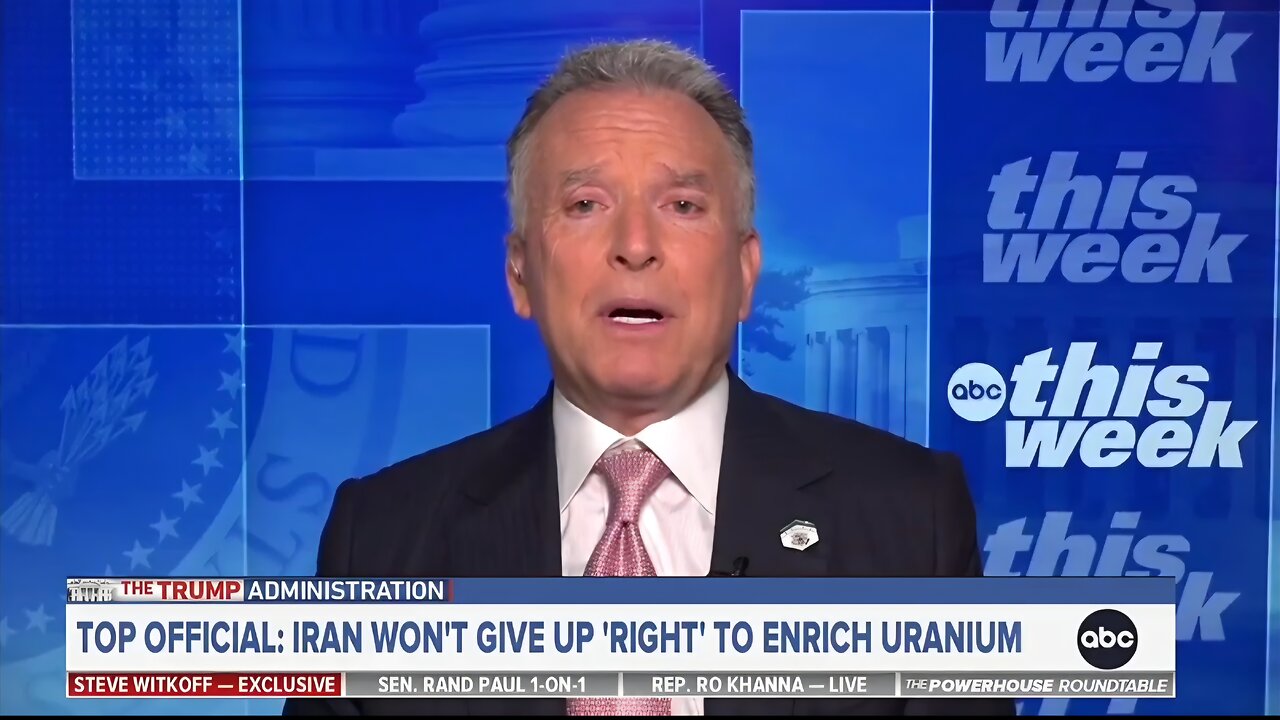 Special Envoy Witkoff: We Wont Allow Even 1% Of Iranian Enrichment
