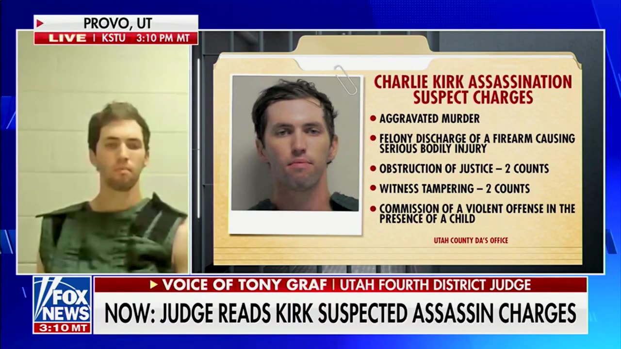 Charlie Kirks Accused Assassin Appears Stone-Faced As Charges Read In Court