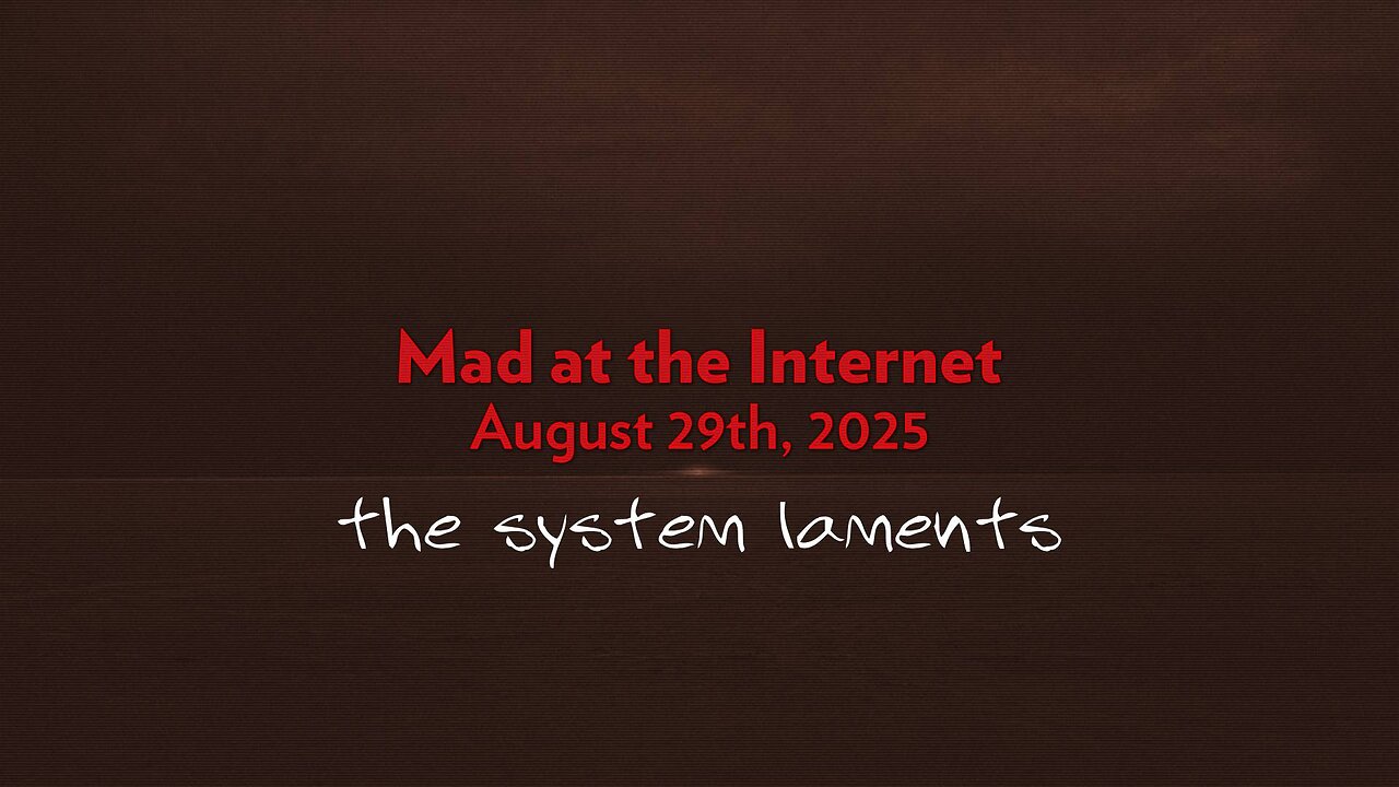 The System Laments (August 29th, 2025) - Mad at the Internet