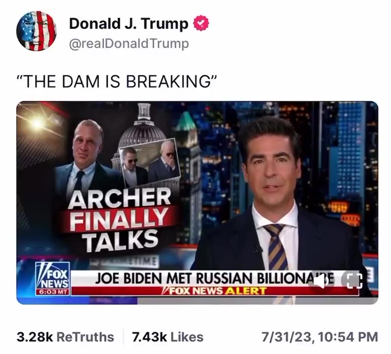 Donald J. Trump @realDonald Trump THE DAM IS BREAKING