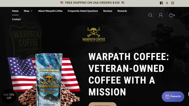 Tej Gill: WAKE UP WITH WARPATH COFFEE! Over 20,000 five-star reviews and counting! No milk, no sugar needed. Drink it straight BLACK!