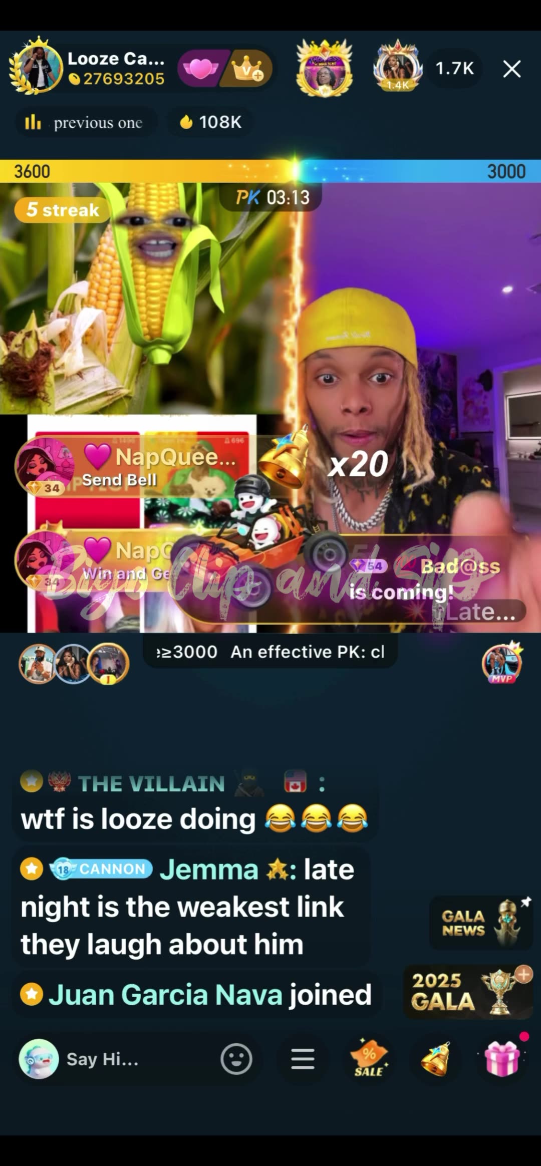 LoozeCannon lines LateNight who talks about TKO n tests his gangsta 12/5/25 #bigoclipandsip