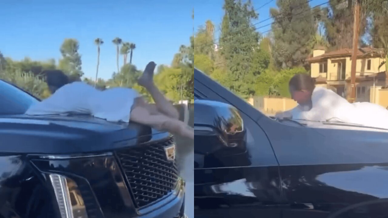 Bhad Bhabie Caught Clinging to Boyfriends Car While Screaming
