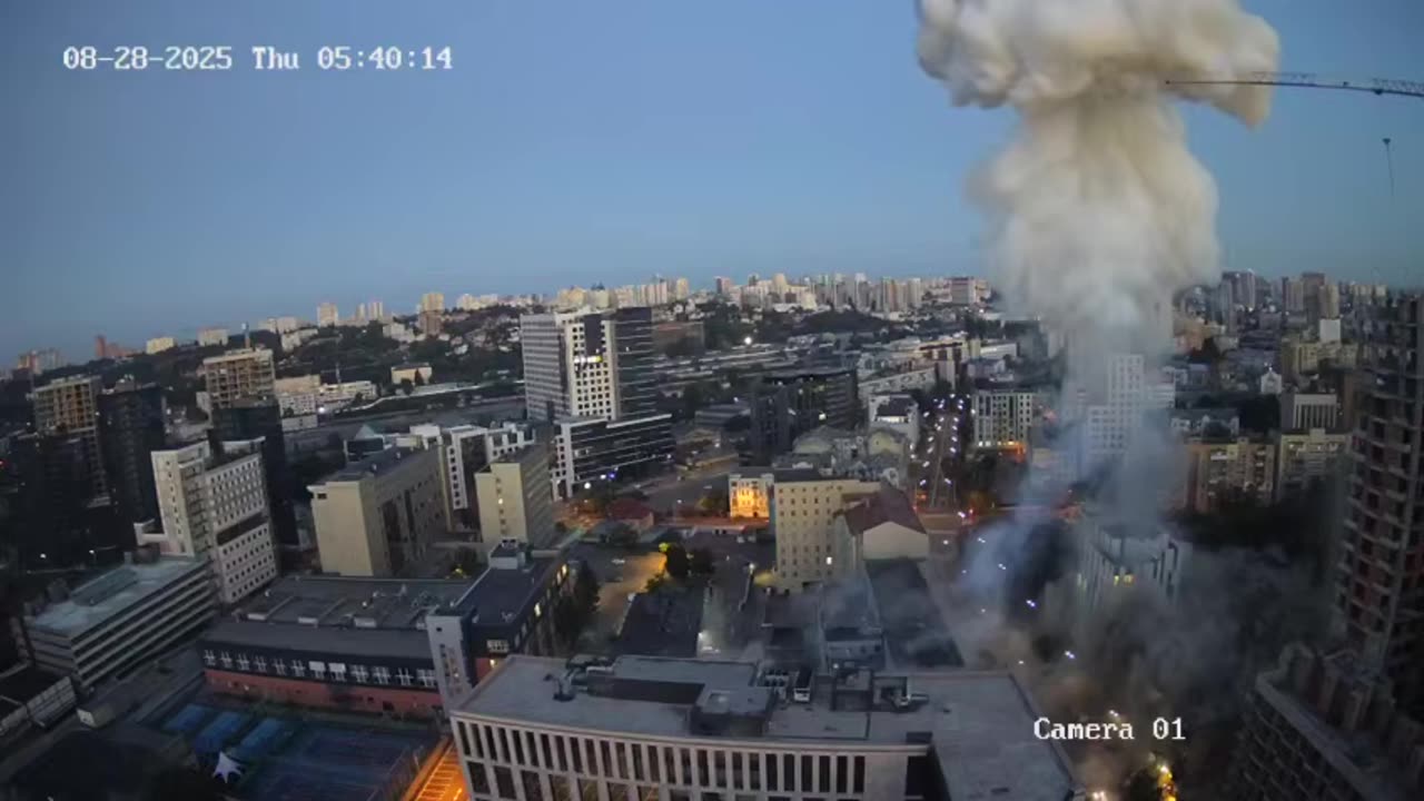 Earlier this morning, Russia carried out a missile strike on an office building in Kiev