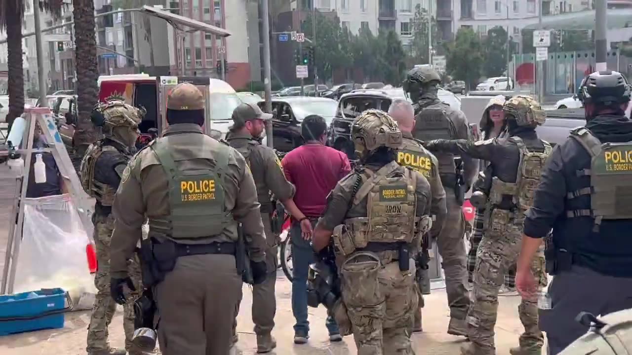 CBP rounding up illegals at site of Gov. Newsoms news conference